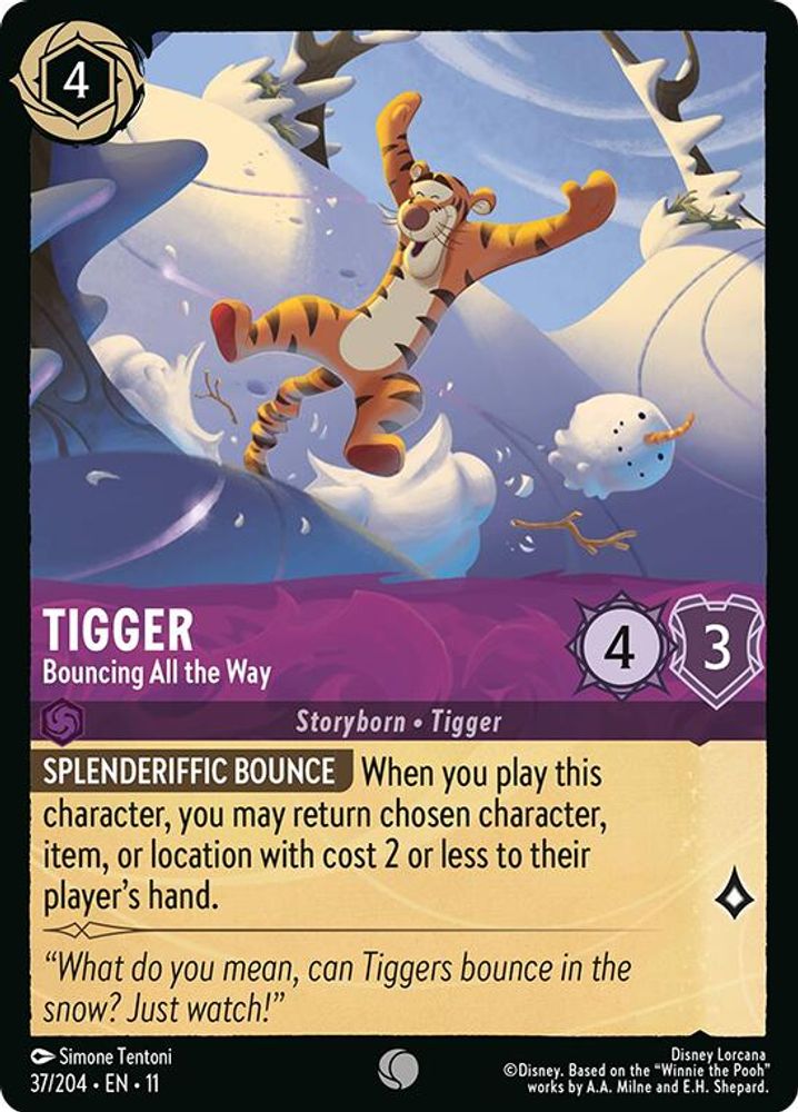 Tigger - Bouncing All the Way 37/204 Common Winterspell Lorcana Near Mint