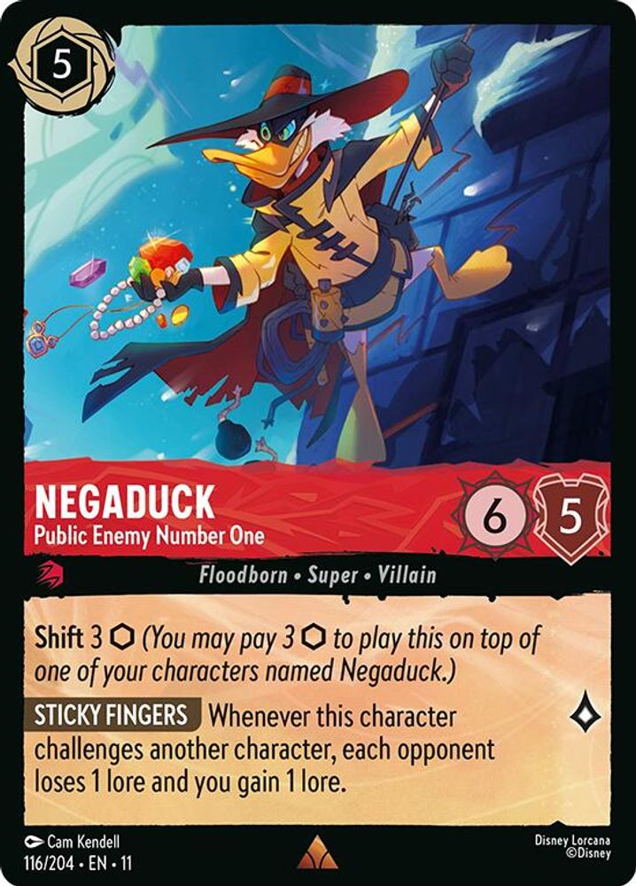 Negaduck - Public Enemy Number One 116/204 Rare Winterspell Lorcana Near Mint
