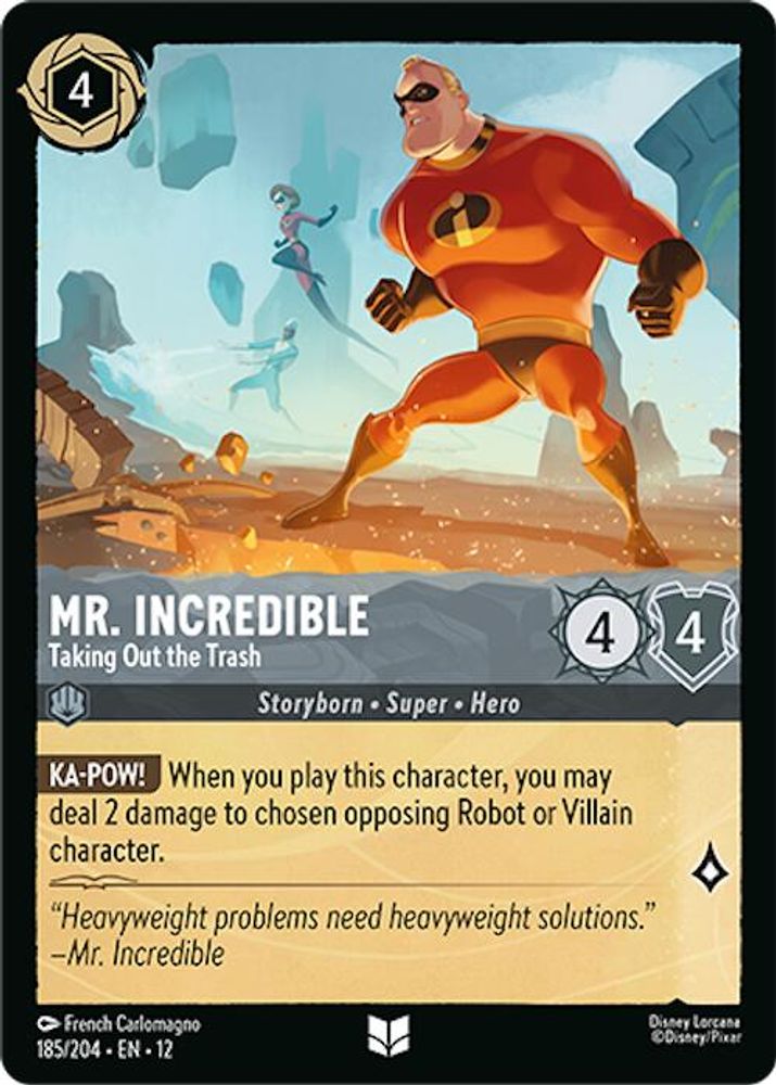 Mr. Incredible - Taking Out the Trash 185/204 Uncommon Wilds Unknown Lorcana NM