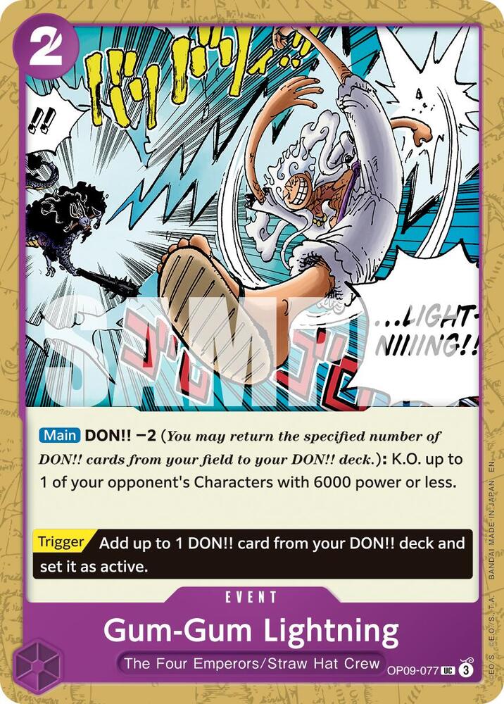 Gum-Gum Lightning (Reprint) OP09-077 Premium Booster -The Best- Vol. 2 One Piece NM