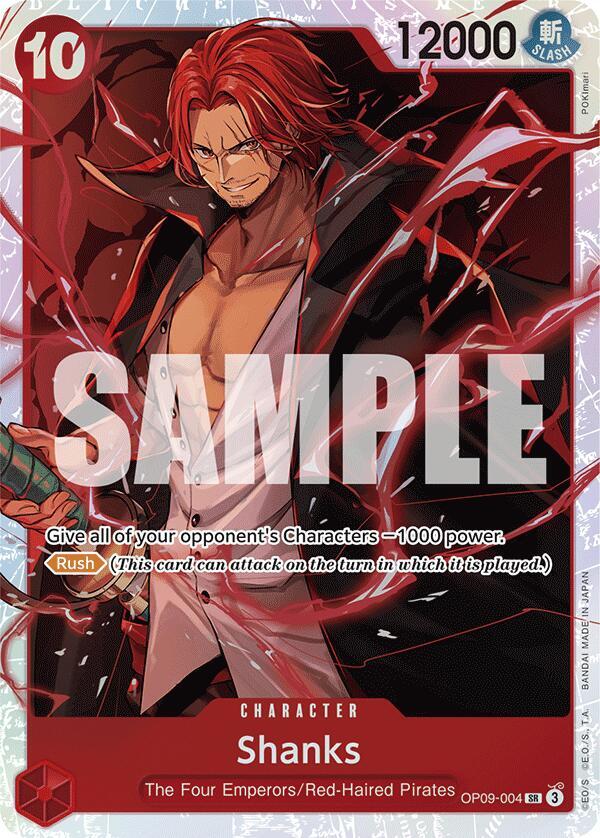 Shanks (004) OP09-004 Super Rare Emperors in the New World One Piece Foil NM