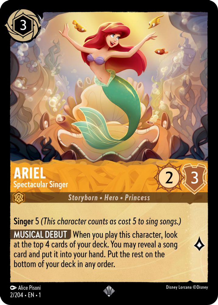 Ariel - Spectacular Singer 2/204 Super Rare The First Chapter Lorcana Near Mint