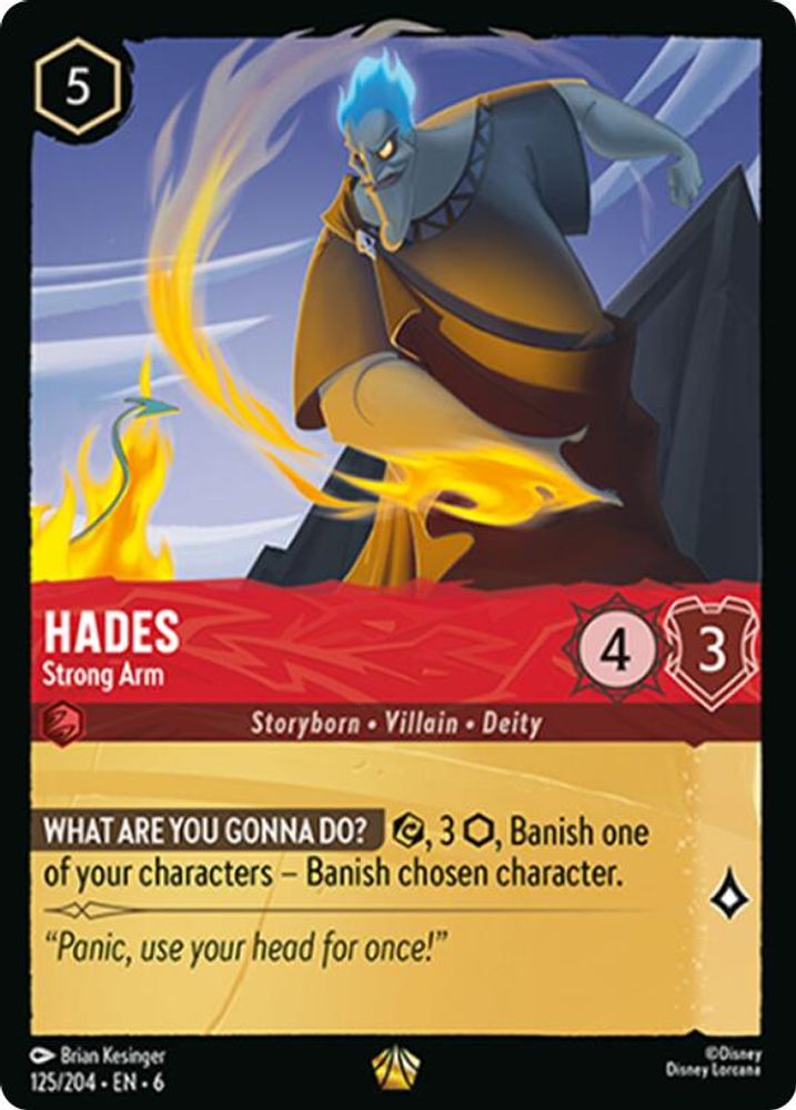 Hades - Strong Arm 125/204 Legendary Azurite Sea Lorcana Near Mint
