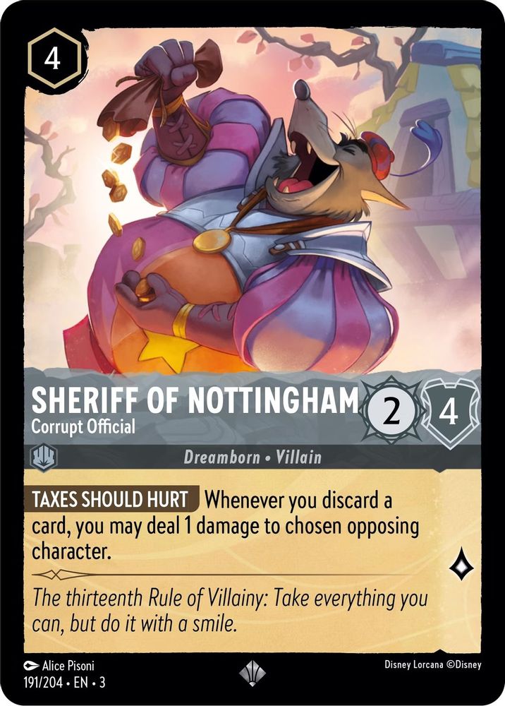 Sheriff of Nottingham - Corrupt Official 191/204 Into the Inklands Lorcana NM