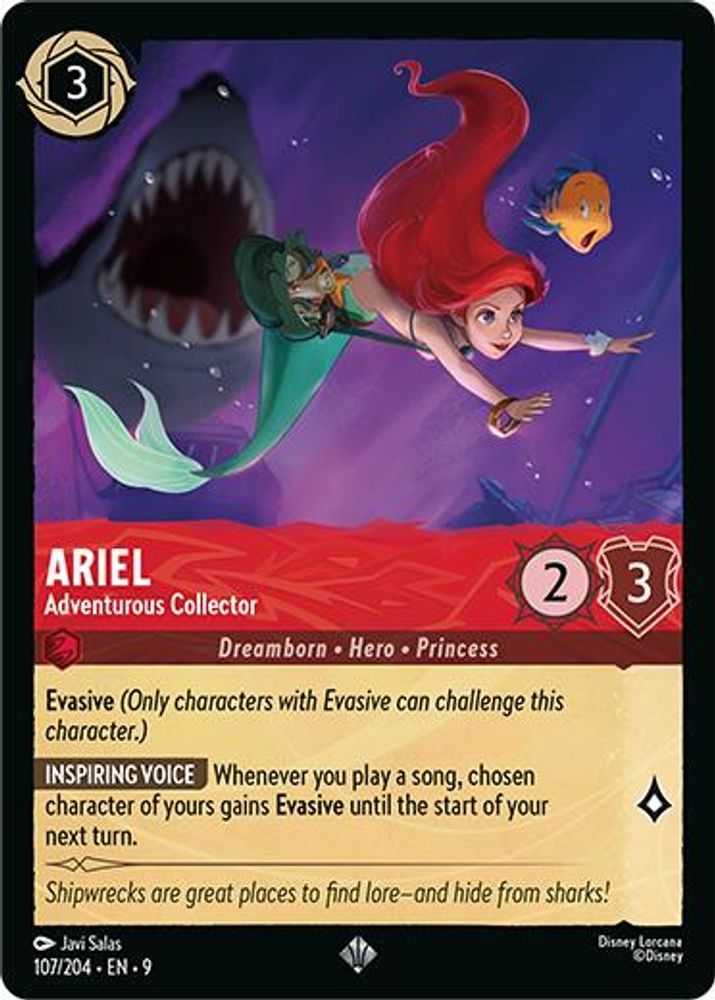 Ariel - Adventurous Collector 107/204 Super Rare Fabled Lorcana Near Mint