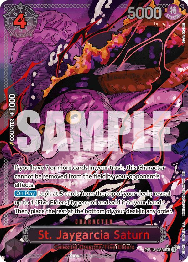 St. Jaygarcia Saturn (Parallel) OP13-083 Carrying On His Will One Piece Foil NM