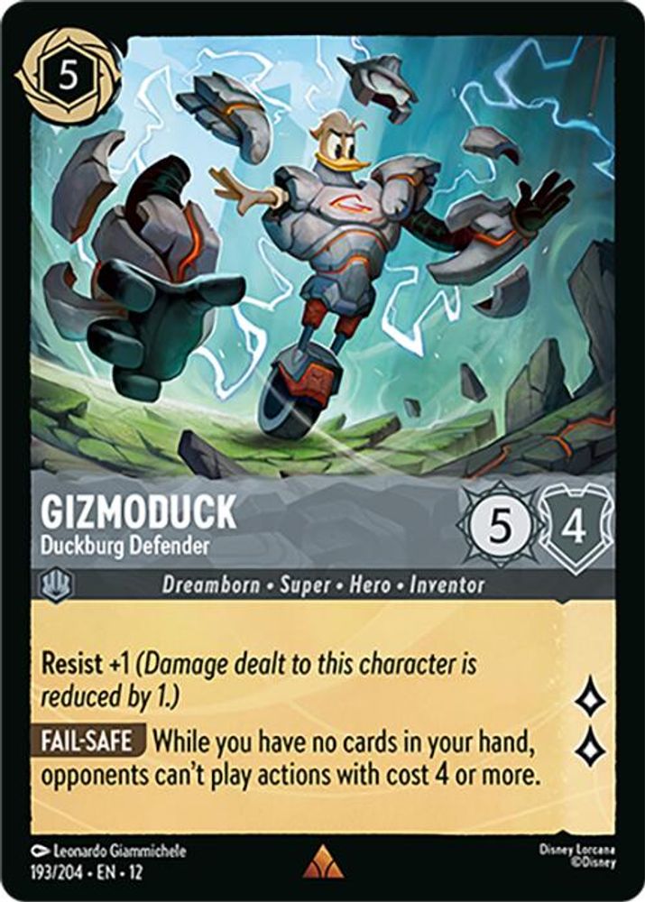 Gizmoduck - Duckburg Defender 193/204 Rare Wilds Unknown Lorcana Near Mint