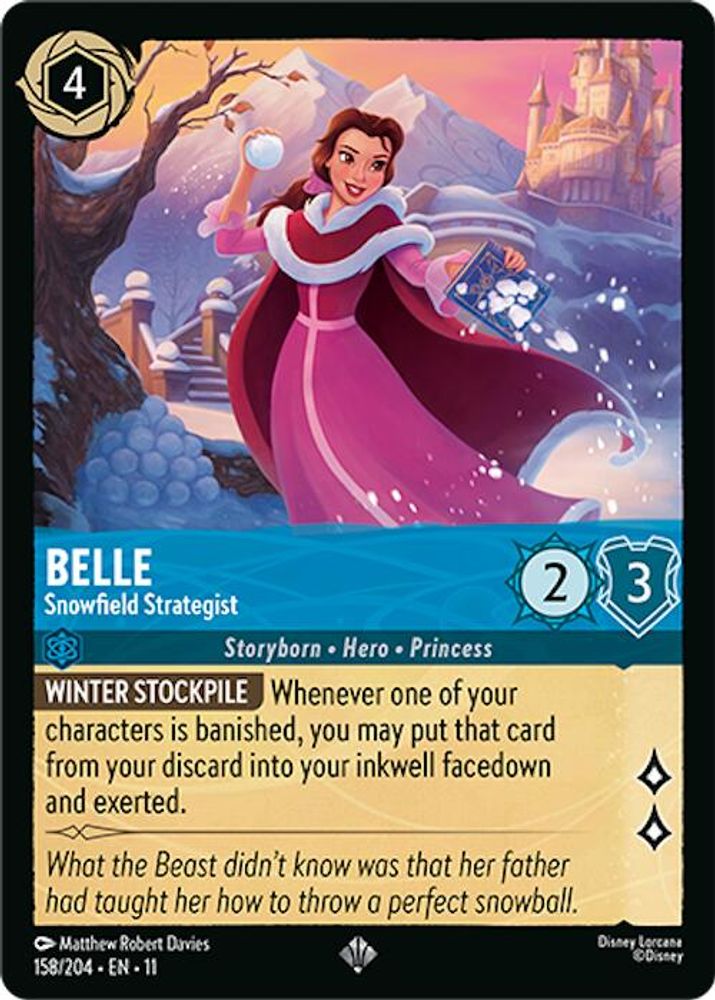 Belle - Snowfield Strategist 158/204 Super Rare Winterspell Lorcana Near Mint