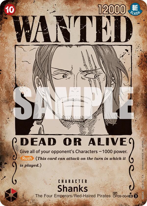 Shanks (004) (Wanted Poster) OP09-004 Emperors in the New World One Piece Foil NM