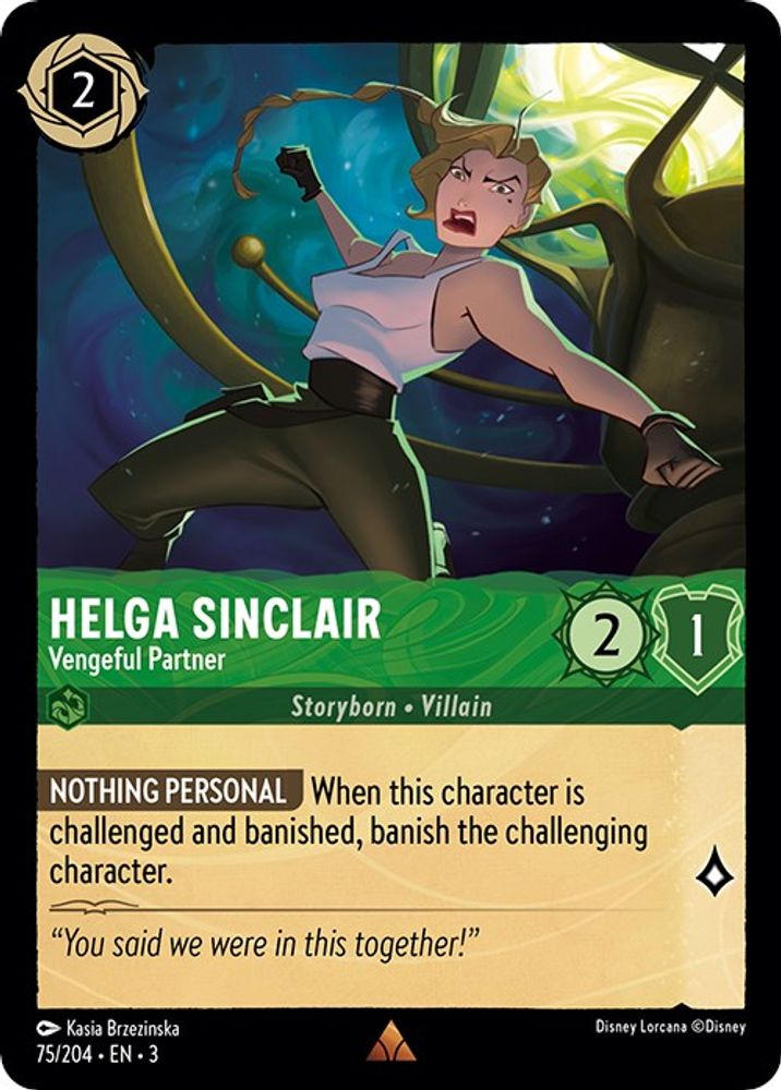 Helga Sinclair - Vengeful Partner 75/204 Rare Into the Inklands Lorcana NM