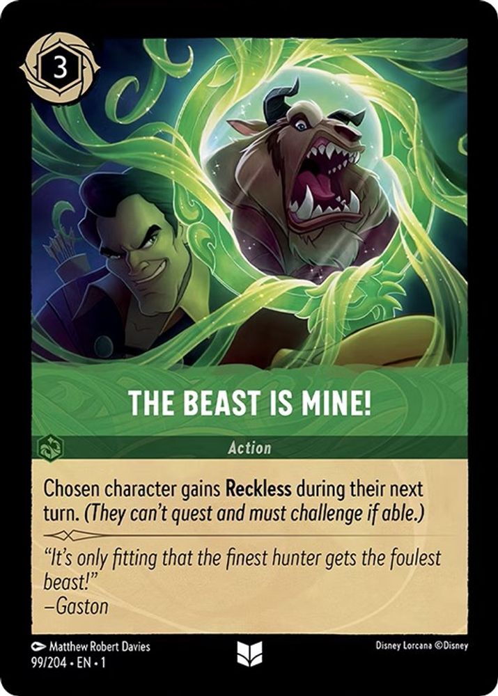 The Beast is Mine! 99/204 Uncommon The First Chapter Lorcana Near Mint