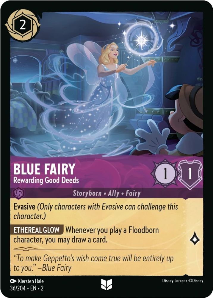 Blue Fairy - Rewarding Good Deeds 36/204 Rise of the Floodborn Lorcana NM