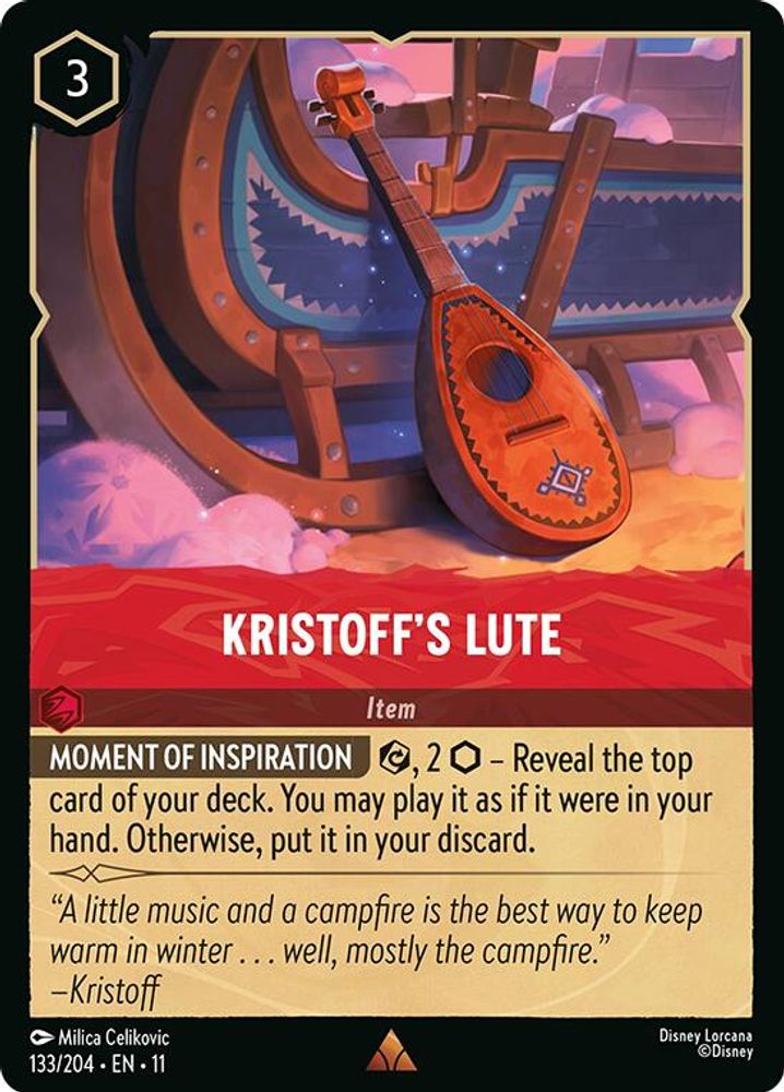 Kristoff's Lute 133/204 Rare Winterspell Lorcana Near Mint