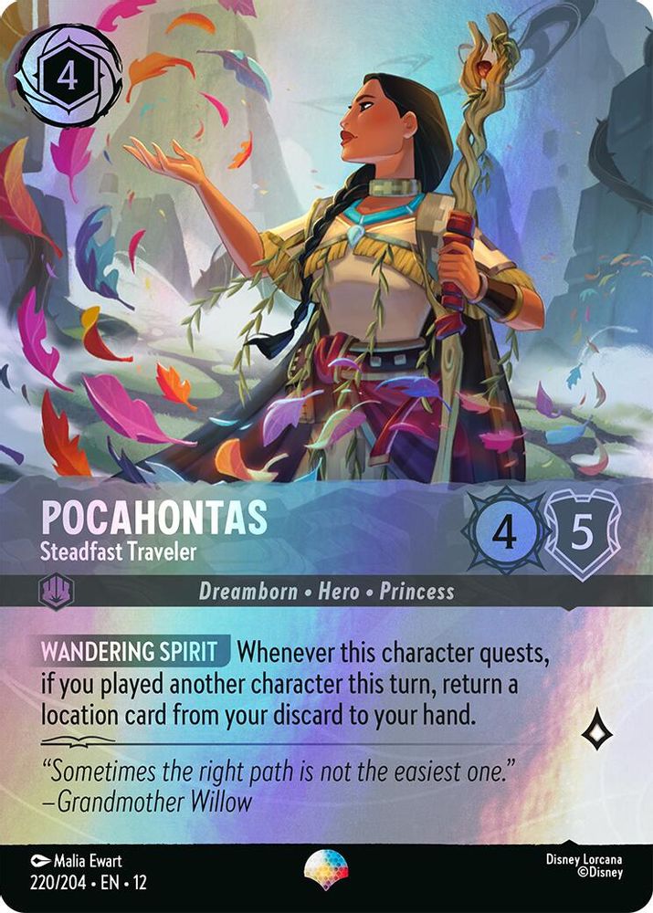 Pocahontas - Steadfast Traveler (Epic) 220/204 Wilds Unknown Lorcana Holo NM