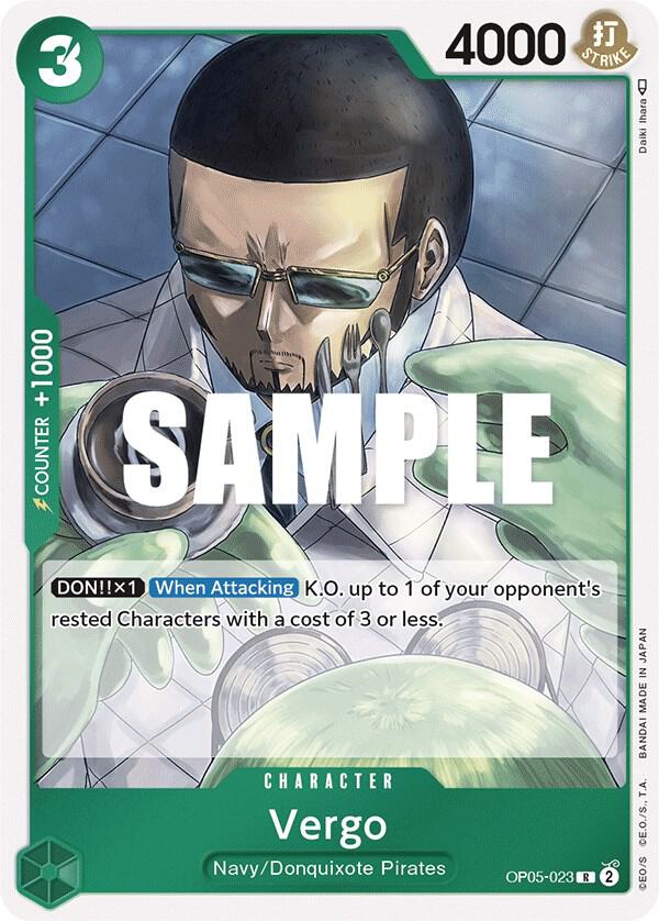 Vergo OP05-023 Rare Awakening of the New Era One Piece Foil Near Mint