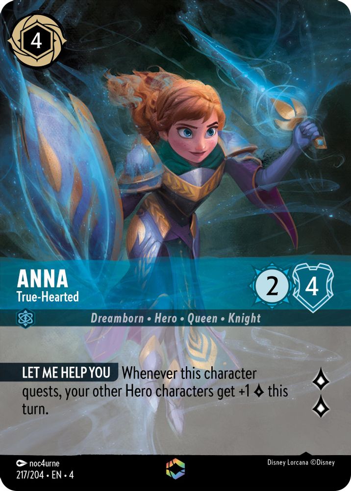Anna - True-Hearted (Enchanted) 217/204 Ursula's Return Lorcana Holo NM