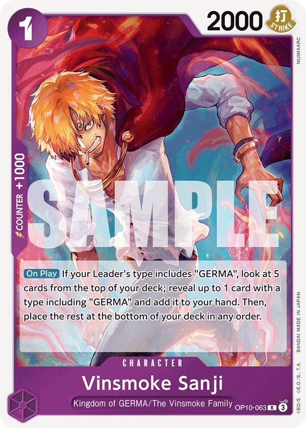 Vinsmoke Sanji OP10-063 Rare Royal Blood One Piece Foil Near Mint