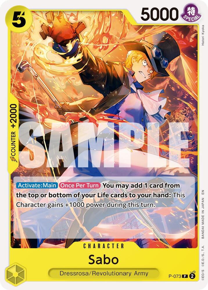 Sabo (Pirate Foil) P-073 Promo Premium Booster -The Best- Vol. 2 One Piece NM
