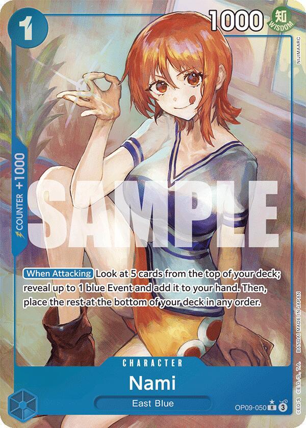 Nami (050) (Parallel) OP09-050 Rare Emperors in the New World One Piece Foil NM