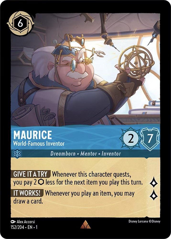 Maurice - World-Famous Inventor 152/204 Rare The First Chapter Lorcana Near Mint