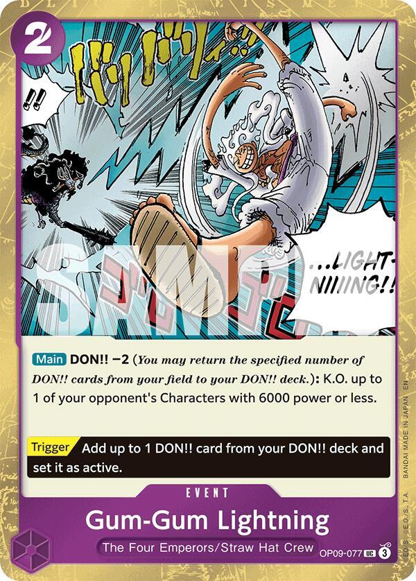 Gum-Gum Lightning (Pirate Foil) OP09-077 Premium Booster -The Best- Vol. 2 One Piece NM