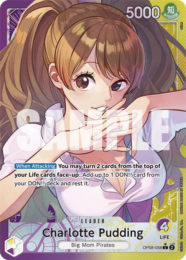 Charlotte Pudding (058) (Parallel) OP08-058 Leader Two Legends One Piece Foil NM