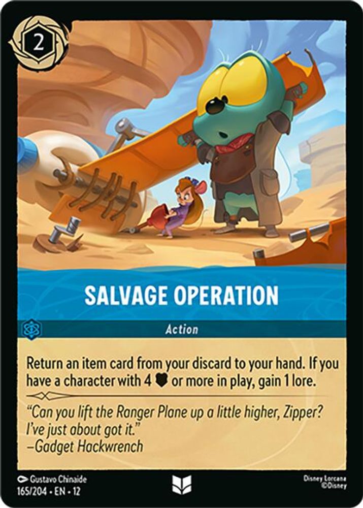 Salvage Operation 165/204 Uncommon Wilds Unknown Lorcana Near Mint