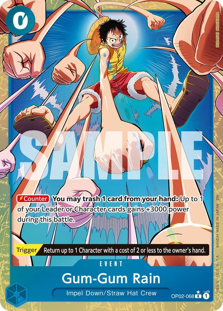 Gum-Gum Rain (Alternate Art) OP02-068 Premium Booster -The Best- Vol. 2 One Piece Foil NM