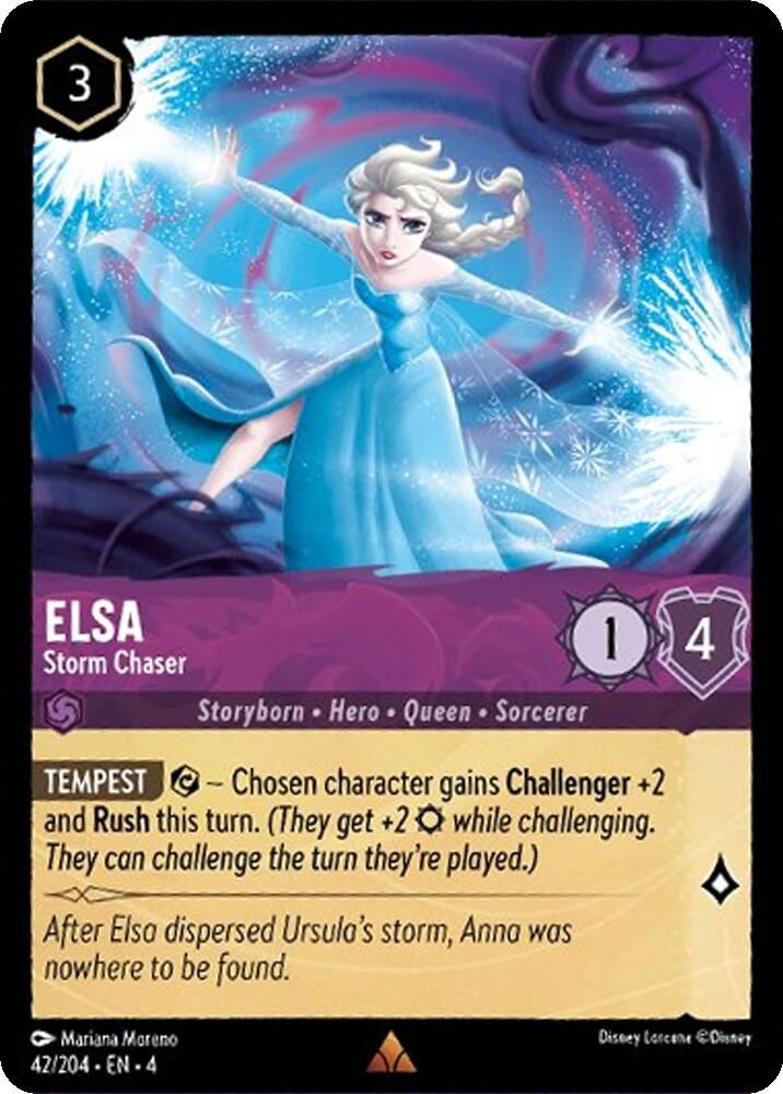 Elsa - Storm Chaser 42/204 Rare Ursula's Return Lorcana Near Mint