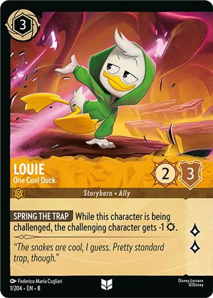 Louie - One Cool Duck (Foil) 1/204 Uncommon Reign of Jafar Lorcana Cold Foil NM