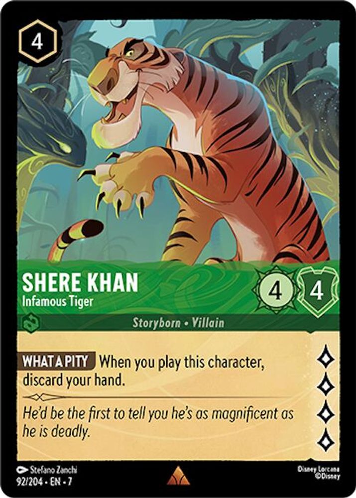 Shere Khan - Infamous Tiger 92/204 Rare Archazia's Island Lorcana Near Mint