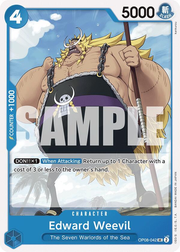 Edward Weevil OP08-042 Uncommon Two Legends One Piece Near Mint
