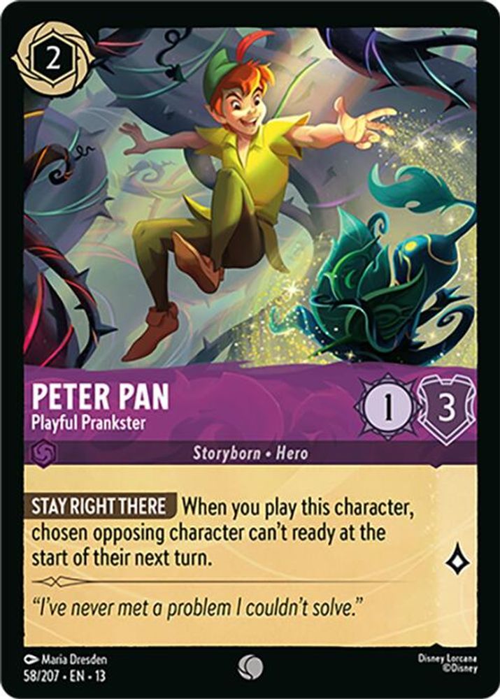Peter Pan - Playful Prankster 58/204 Common Attack of the Vine! Lorcana NM
