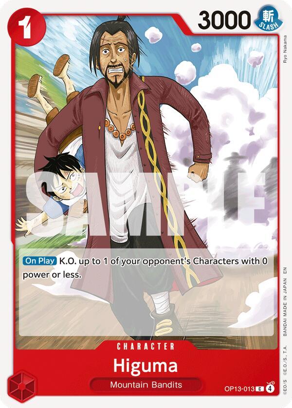 Higuma OP13-013 Common Carrying On His Will One Piece Near Mint