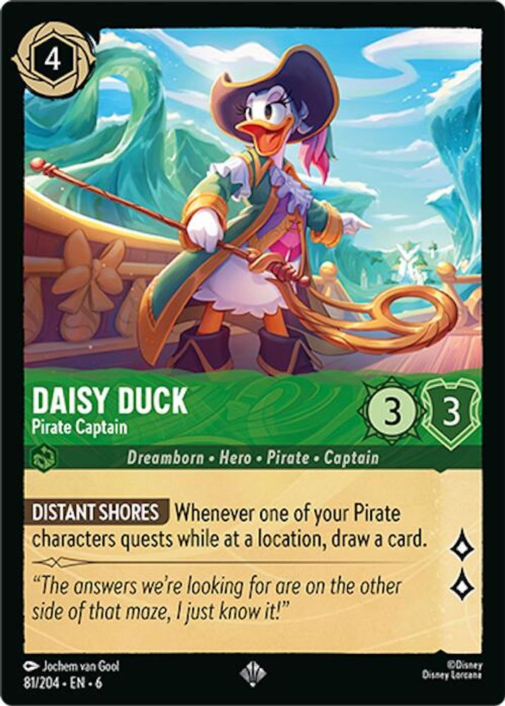 Daisy Duck - Pirate Captain 81/204 Super Rare Azurite Sea Lorcana Near Mint