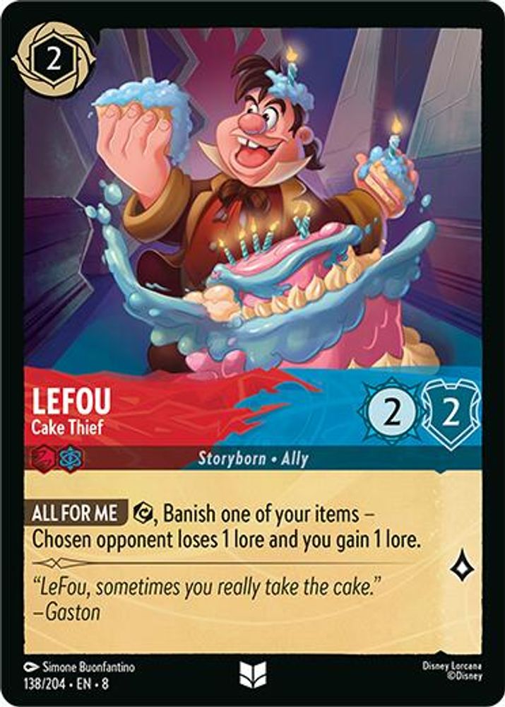 LeFou - Cake Thief 138/204 Uncommon Reign of Jafar Lorcana Near Mint