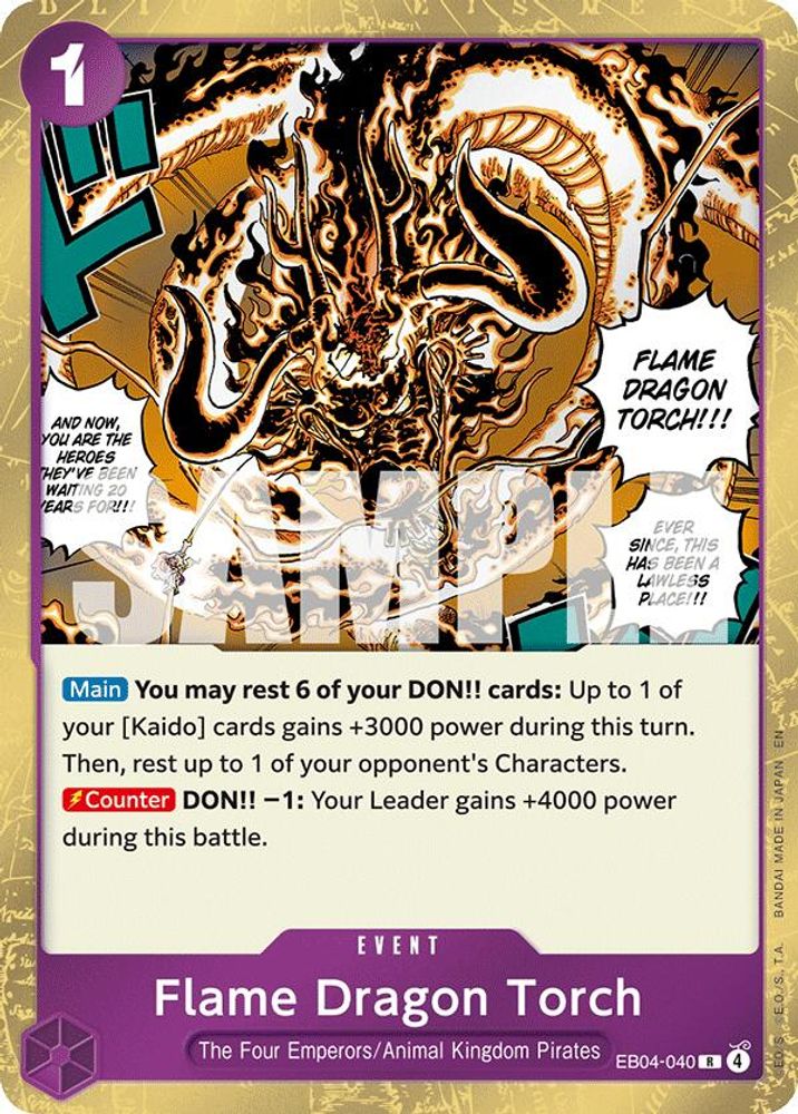 Flame Dragon Torch EB04-040 Rare The Azure Sea's Seven One Piece Foil Near Mint