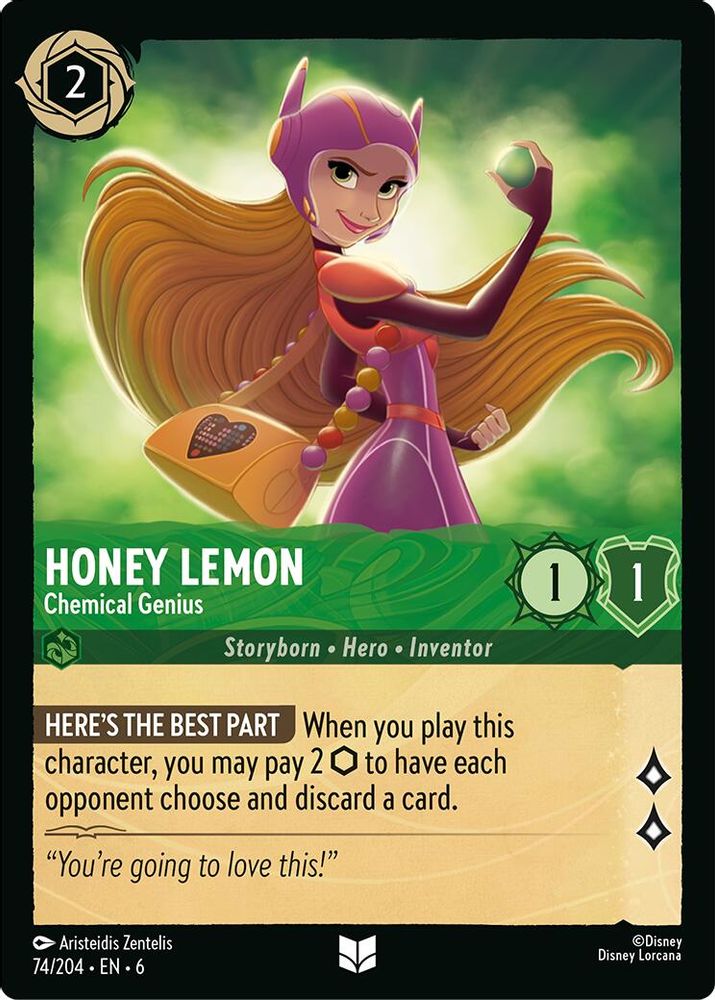 Honey Lemon - Chemical Genius 74/204 Uncommon Azurite Sea Lorcana Near Mint