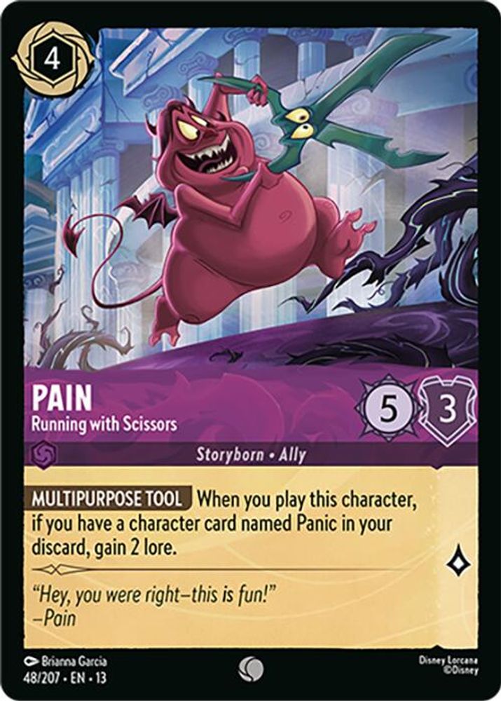 Pain - Running with Scissors 48/204 Common Attack of the Vine! Lorcana Near Mint