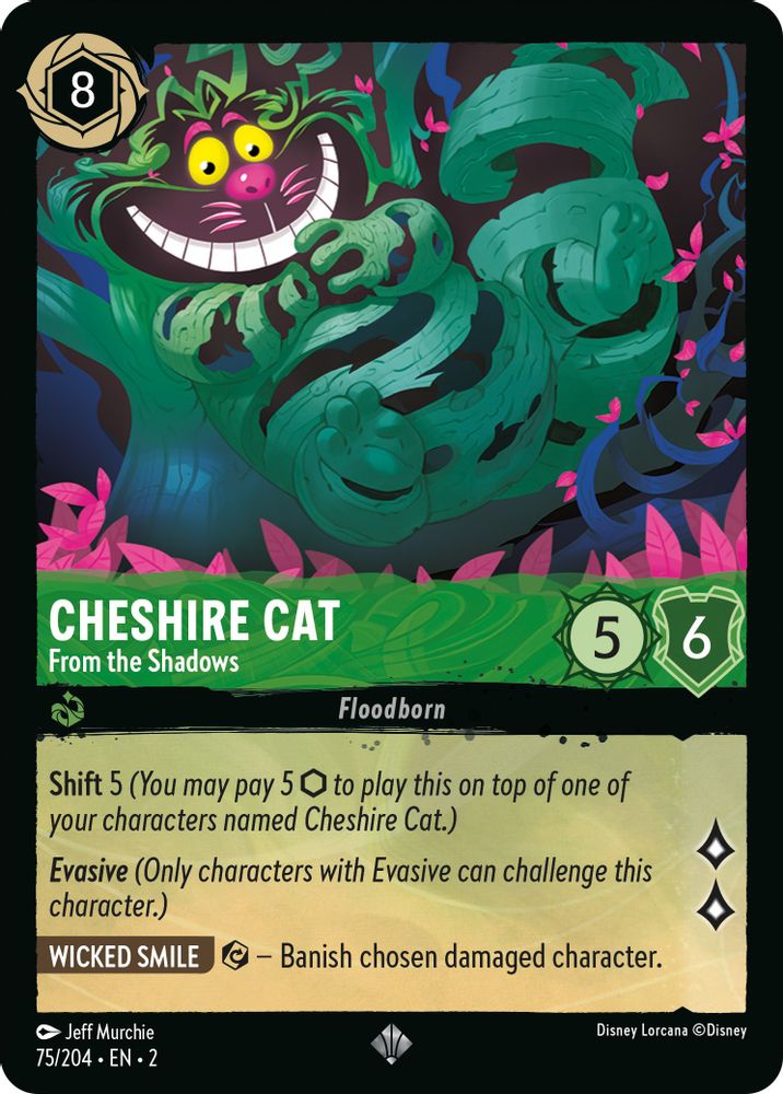 Cheshire Cat - From the Shadows 75/204 Rise of the Floodborn Lorcana NM