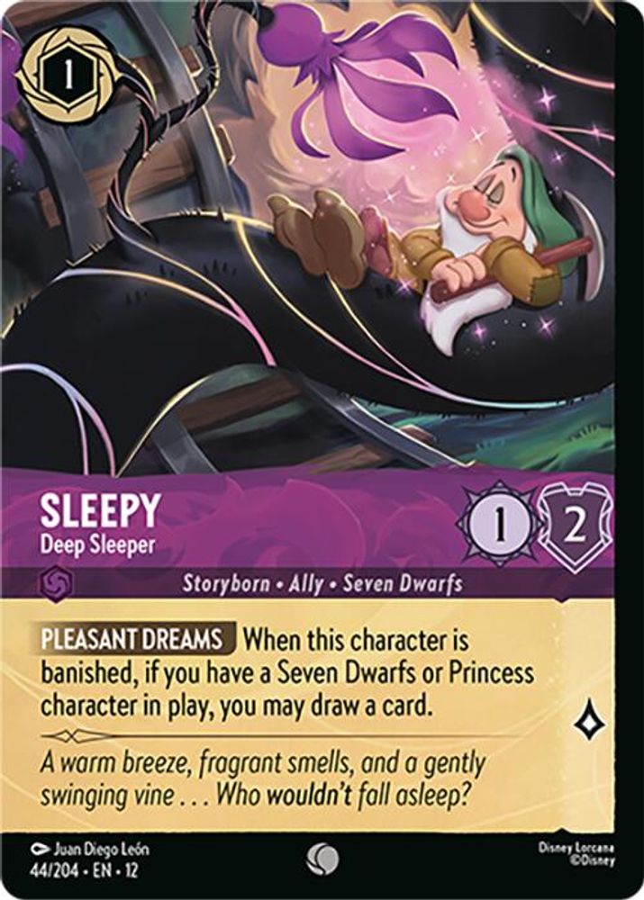 Sleepy - Deep Sleeper (Foil) 44/204 Common Wilds Unknown Lorcana Cold Foil NM