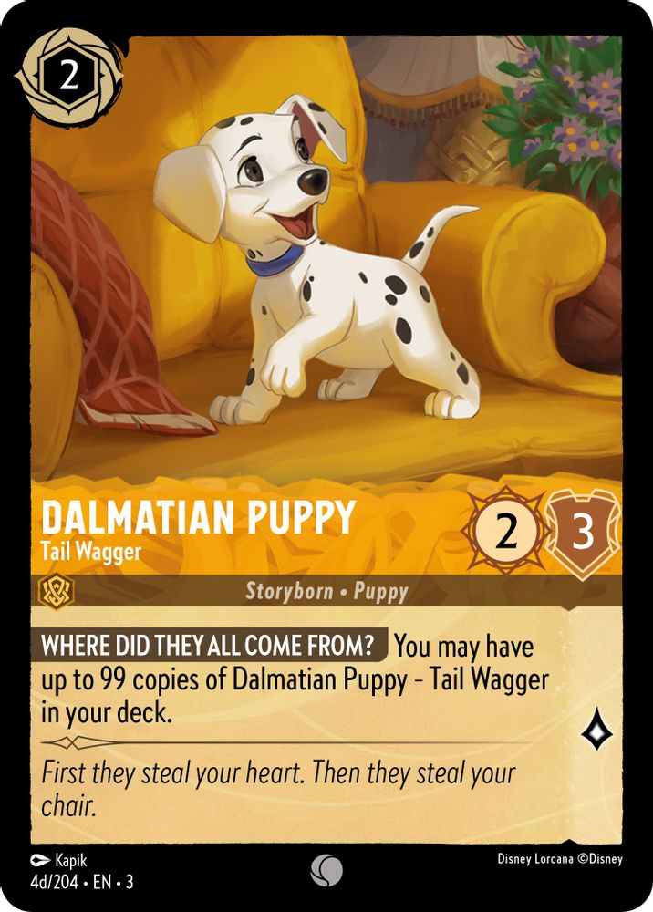 Dalmatian Puppy - Tail Wagger (4d/204) 4D/204 Into the Inklands Lorcana NM