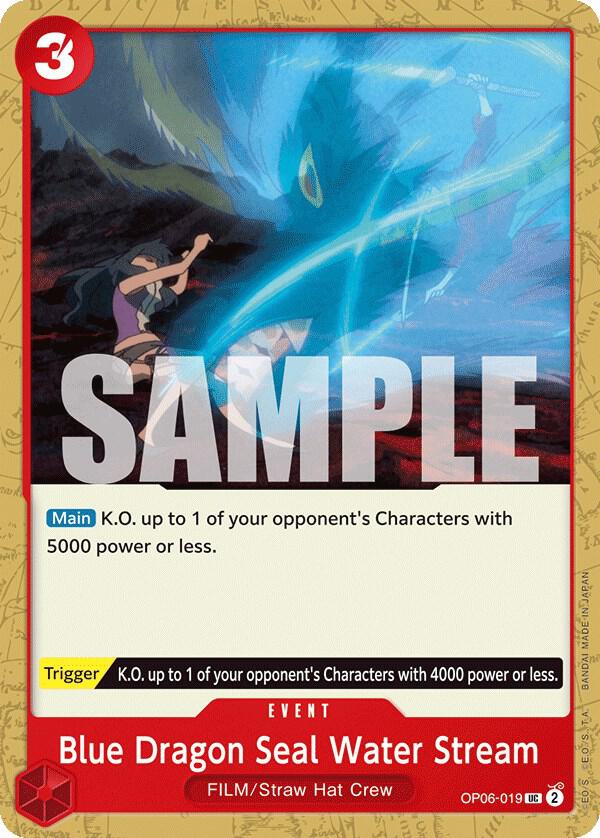 Blue Dragon Seal Water Stream OP06-019 Wings of the Captain One Piece NM