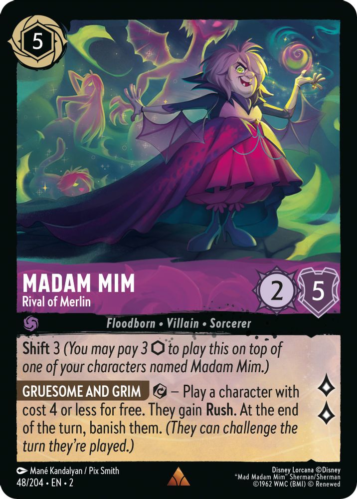 Madam Mim - Rival of Merlin 48/204 Rare Rise of the Floodborn Lorcana Near Mint