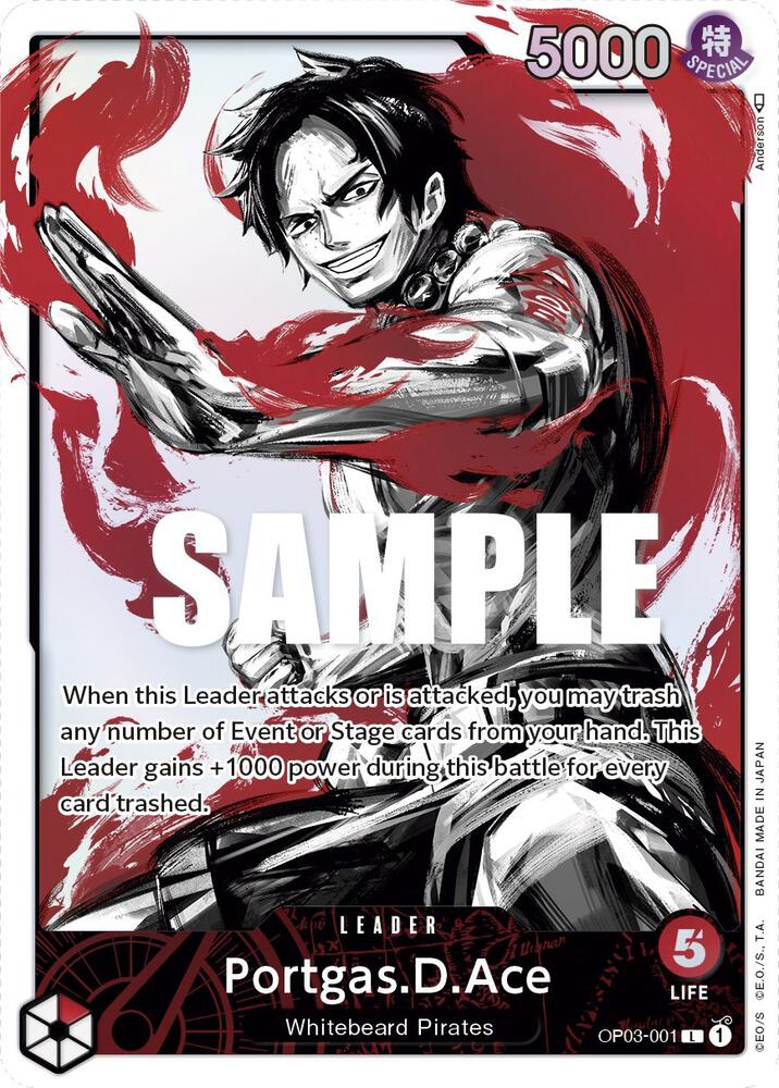 Portgas.D.Ace (Alternate Art) OP03-001 Pillars of Strength One Piece Foil NM