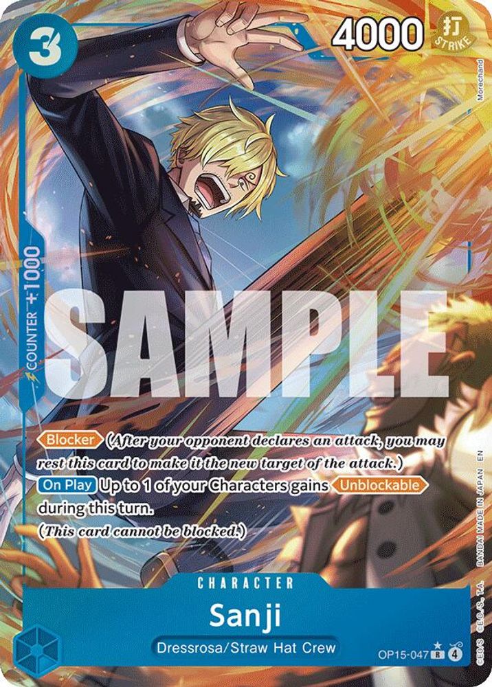 Sanji (Alternate Art) OP15-047 Rare Adventure on Kami's Island One Piece Foil NM