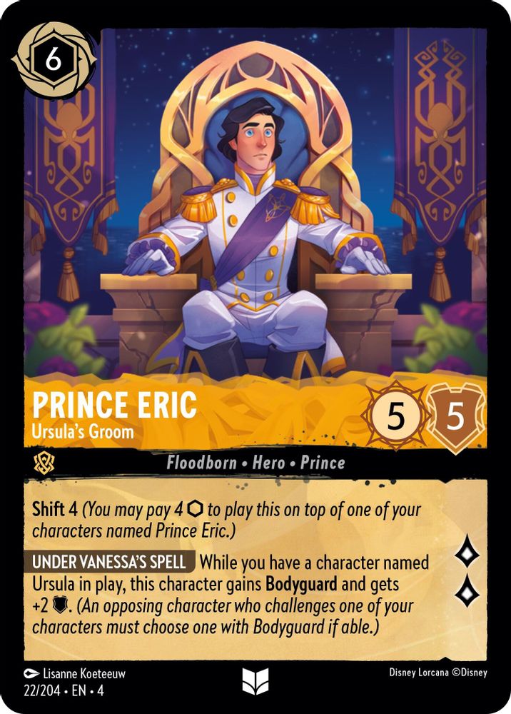 Prince Eric - Ursula's Groom 22/204 Uncommon Ursula's Return Lorcana Near Mint