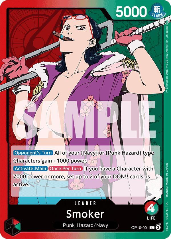 Smoker (001) OP10-001 Leader Royal Blood One Piece Near Mint