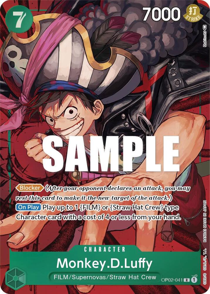 Monkey.D.Luffy (041) (Alternate Art) OP02-041 Paramount War One Piece Foil NM