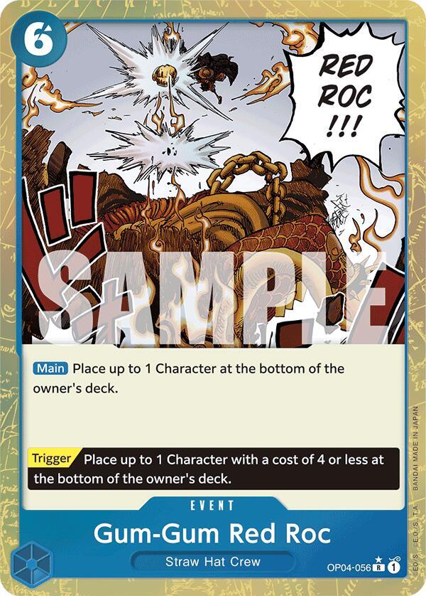 Gum-Gum Red Roc (Textured Foil) OP04-056 Premium Booster -The Best- One Piece NM